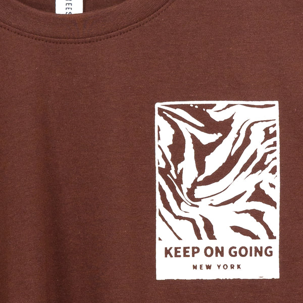 חולצה חומה מודפסת Keep On Going נשים 1-5