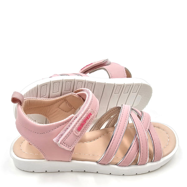 סנדלים ורודים עם סגירת סקוטש בנות