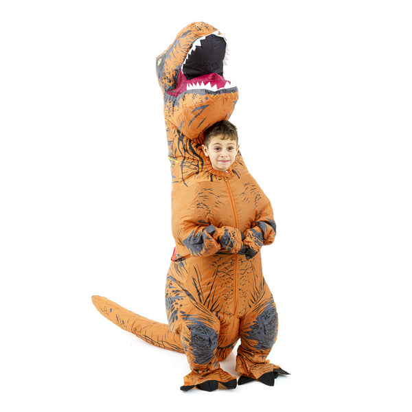 תחפושת מתנפחת דינוזאור חום מידת ילדים