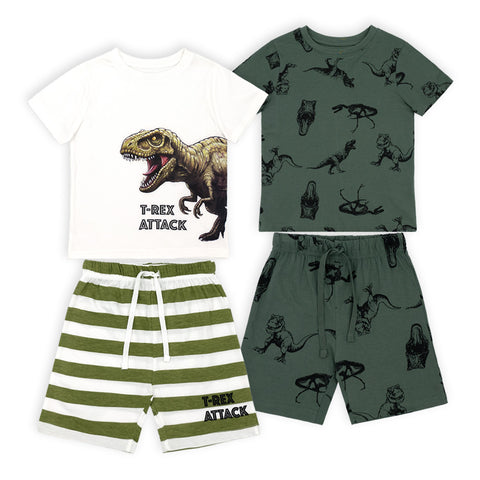 זוג פיג'מות מודפסות דינוזאורים