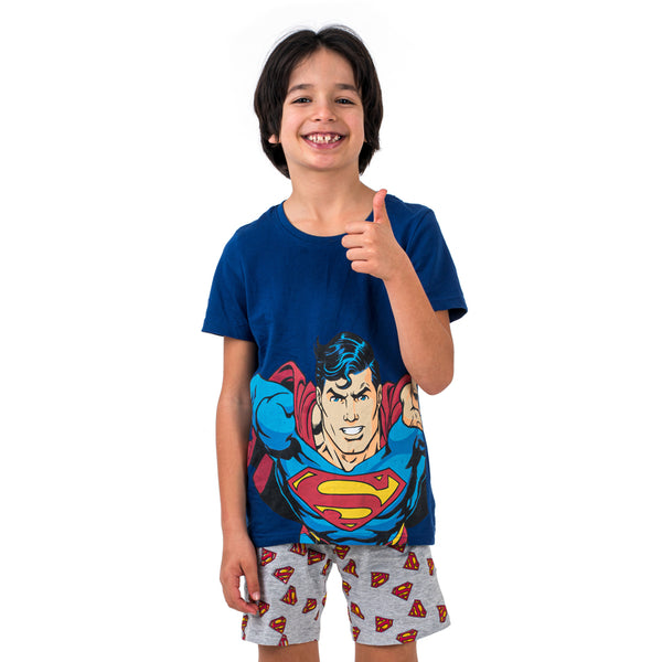 פיג'מה מודפסת סופרמן פעוטים ובנים 8