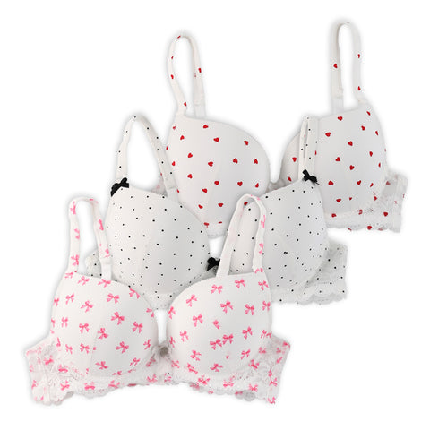 מארז 3 חזיות מודפסות