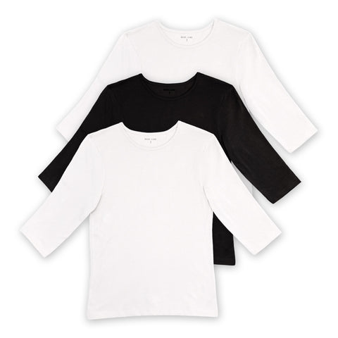 מארז 3 חולצות שרוול 3/4