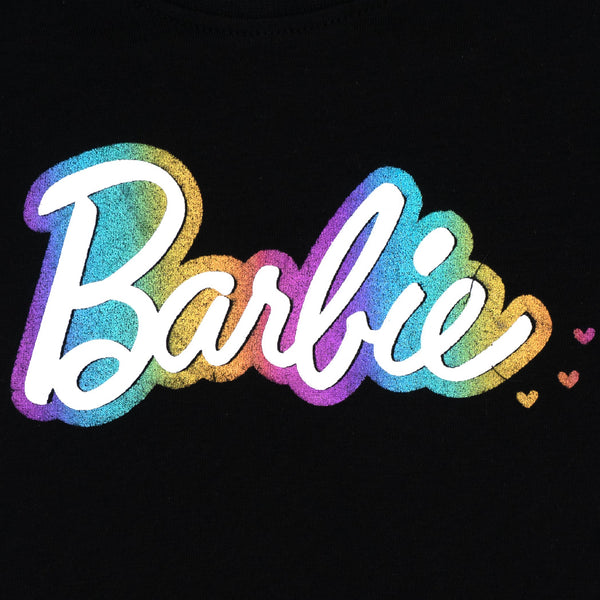 זוג חולצות עם לוגו Barbie שחור סגול תינוקות בנות