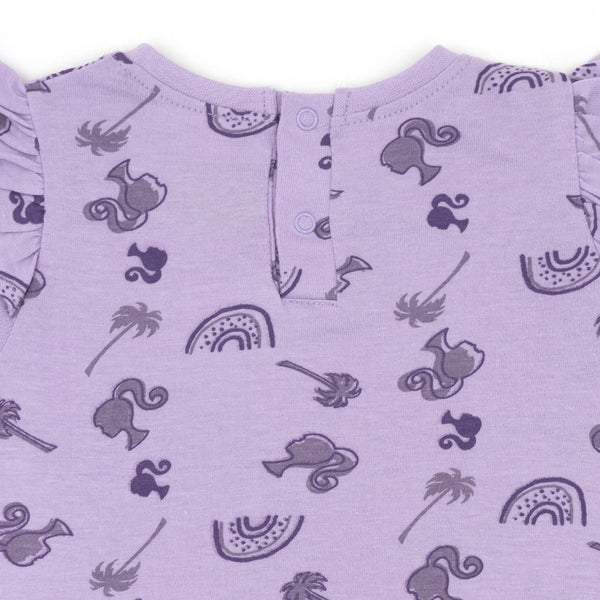 זוג חולצות עם לוגו Barbie שחור סגול תינוקות בנות