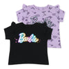 זוג חולצות עם לוגו Barbie שחור סגול תינוקות בנות