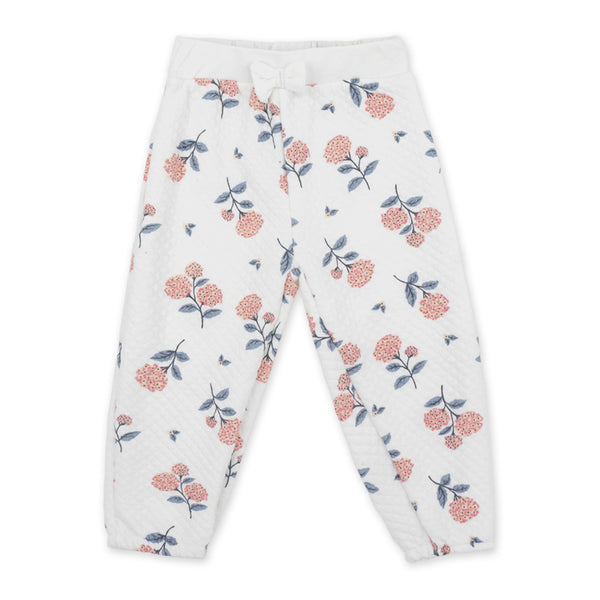 שני מכנסיים מבד קווילט ורוד-לבן תינוקות בנות