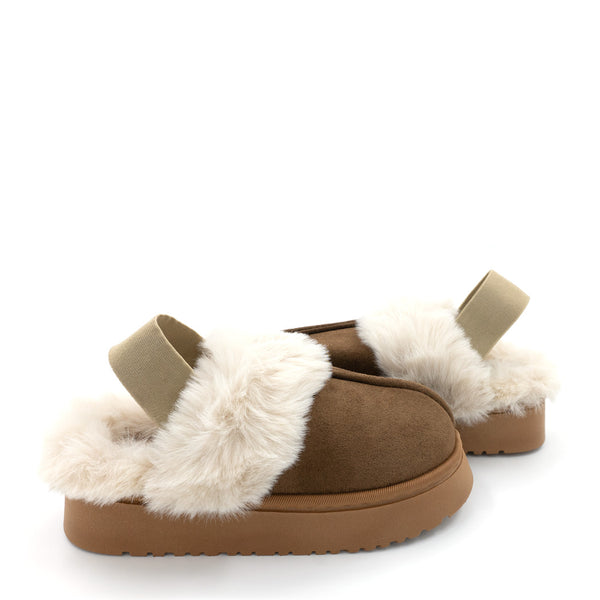 כפכפי פלטפורמה עם פרווה