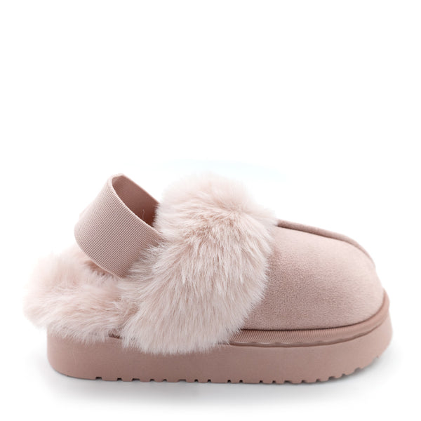 כפכפי פלטפורמה עם פרווה