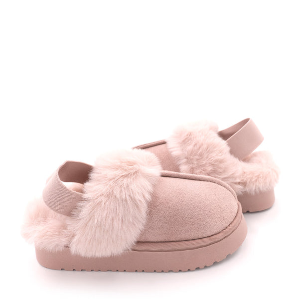 כפכפי פלטפורמה עם פרווה