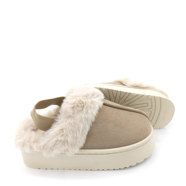 כפכפי פלטפורמה עם פרווה