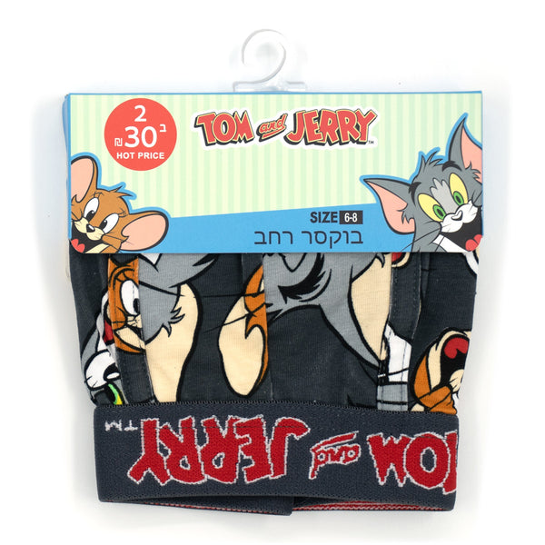 שני תחתוני בוקסר מודפסים עם גומי חיצוני