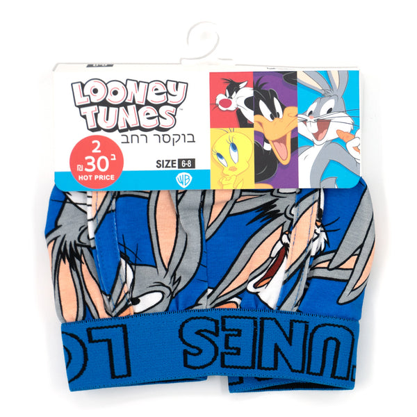 שני תחתוני בוקסר מודפסים עם גומי חיצוני