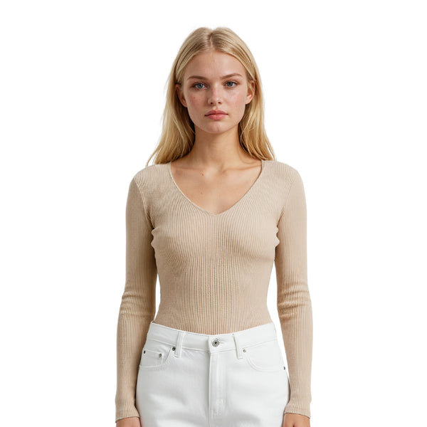 סריג ריב צווארון וי