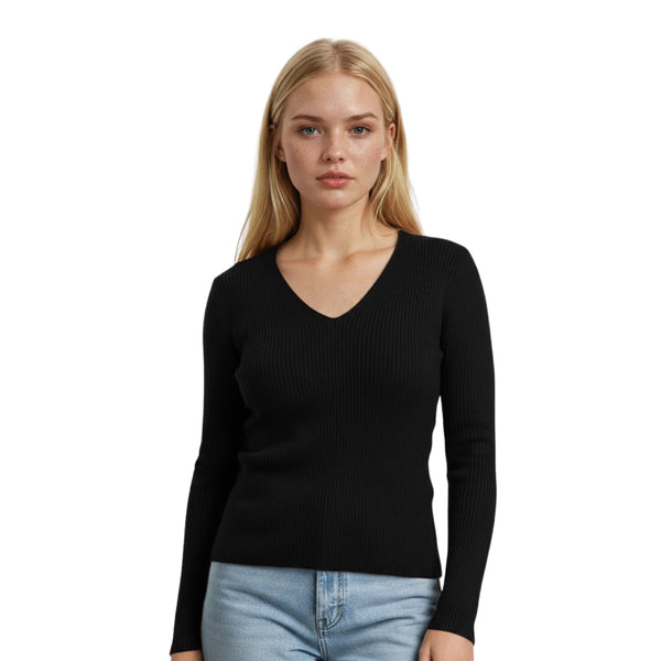 סריג ריב צווארון וי