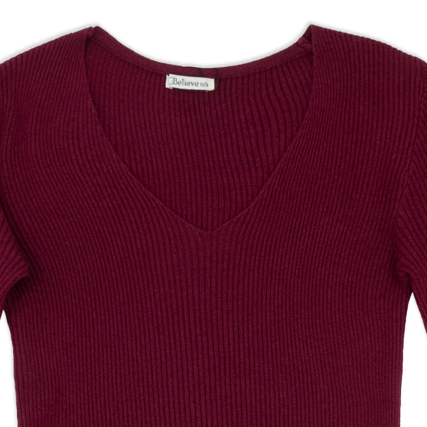 סריג ריב צווארון וי