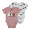 שני בגדי גוף עם הדפסי דובים תינוקות