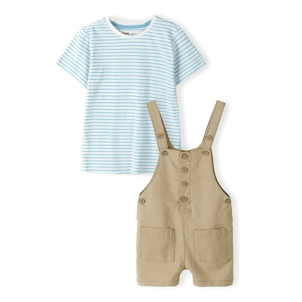 סט אוברול דנים וחולצת פסים מינוטי תינוקות בנים