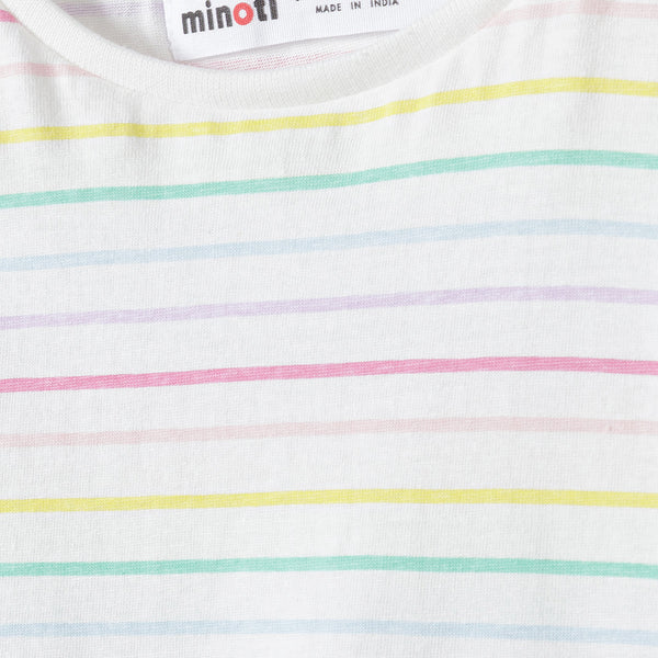 שלישיית חולצות מינוטי ורוד-לבן-פוקסיה פעוטות בנות 12-24M