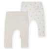 שני מכנסי ריב מינוטי בז'-לבן תינוקות 6-12M