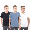 מארז חולצות סלאב שחור-לבן-תכלת עם כיס בנים 10-18