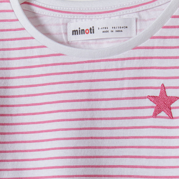 מארז 4 חולצות מינוטי עם רקמת כוכב בנות 3-14Y