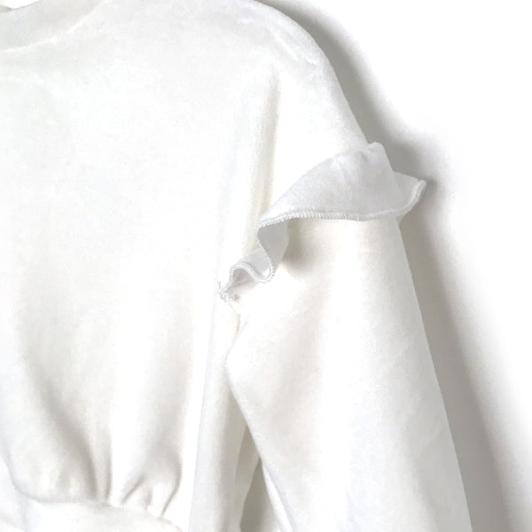 חולצת קטיפה ראפל וולאן בשרוול בנות 12M-2