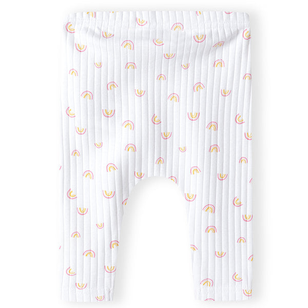 שני זוגות מכנסי ריב מינוטי ורוד-לבן תינוקות בנות 6-9M