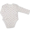 שלישיית בגדי גוף שרוול ארוך מעבר לבן-מנטה-אפרסק תינוקות בנות 3-6M