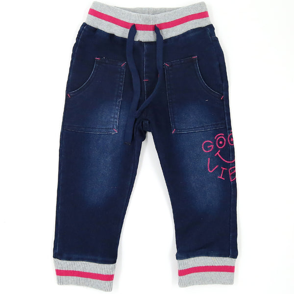 מכנס ג'ינס פרנץ' טרי מעוצב תינוקות בנות 6-18M