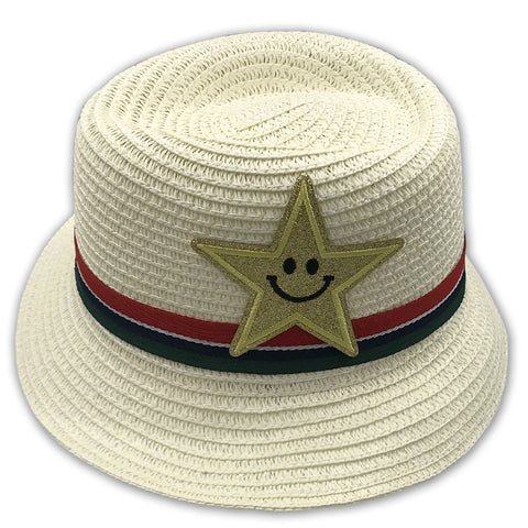 כובע קש עם כוכב זהב ילדים