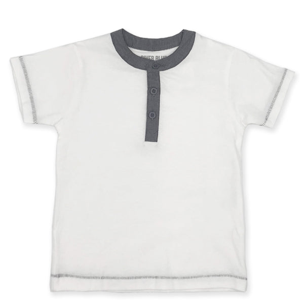 זוג חולצות זית-לבן צווארון ג'ינס בנים 8-16