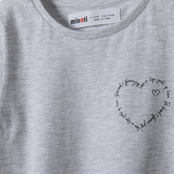 רביעיית חולצות מינוטי הדפס לב פעוטות בנות 12M-3Y
