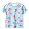 שלישיית חולצות מינוטי הדפסי פירות פעוטות בנות 12-3y