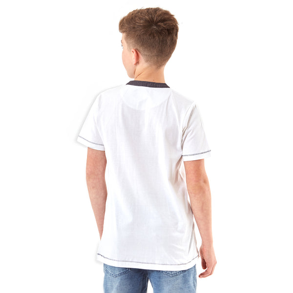 זוג חולצות זית-לבן צווארון ג'ינס בנים 8-16